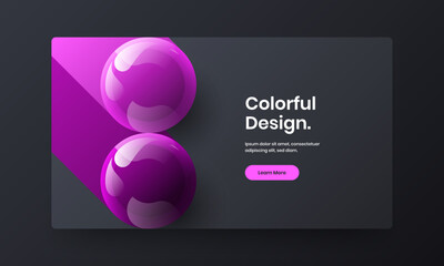 Abstract postcard vector design concept. Fresh realistic spheres placard template.