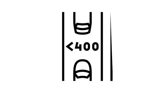 low traffic road line icon animation