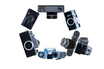 The letter Q, made of cameras
