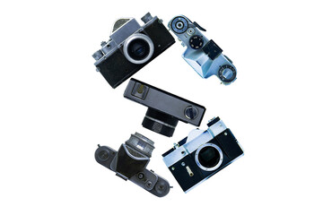 The letter S, made of cameras