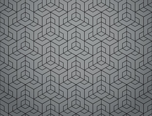 The geometric pattern with lines. Seamless vector background. Black and gray texture. Graphic modern pattern. Simple lattice graphic design