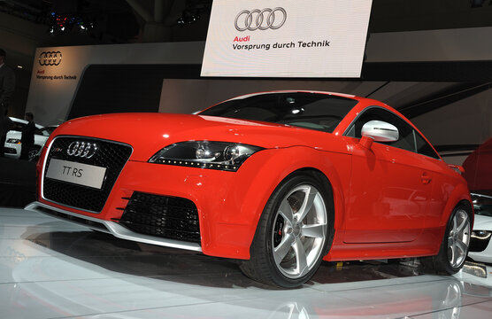 TORONTO, CANADA-FEBRUARY 17, 2011:Audi TT RS coup showcased at the 2011 Canadian International Auto Show on February 17, 2011 in Toronto