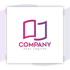Best Modern Minimal Book Open Style Business Logo Design Template.