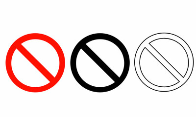 Red prohibition icon symbol design