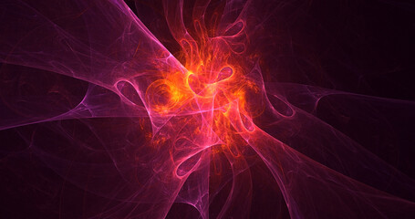 Fototapeta premium 3D rendering abstract multicolor fractal light background