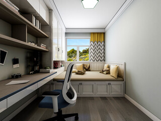 3D rendering, modern design style bedroom