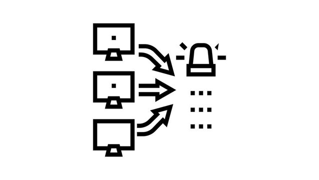 ddos attacks line icon animation