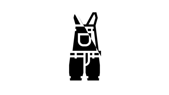 overall denim line icon animation