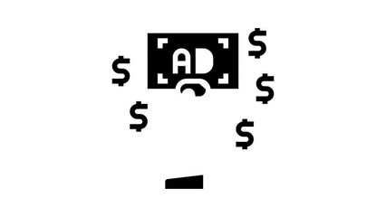 pay per click glyph icon animation