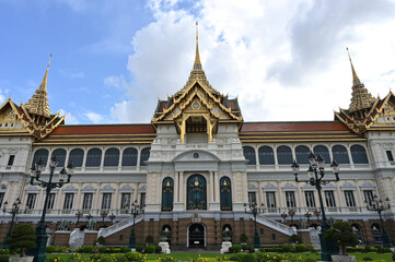 Fototapeta premium Temple of the Emerald Buddha,Wat Phra Kaew temple,famous tourist destination of bangkok in thailand