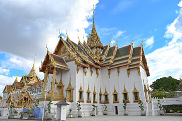 Temple of the Emerald Buddha,Wat Phra Kaew temple,famous tourist destination of bangkok in thailand