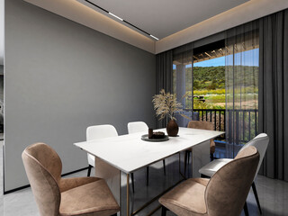 3D rendering, luxury style restaurant design