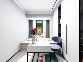 3D rendering, business office, study design