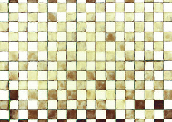 手書き水彩　市松模様ブラウン