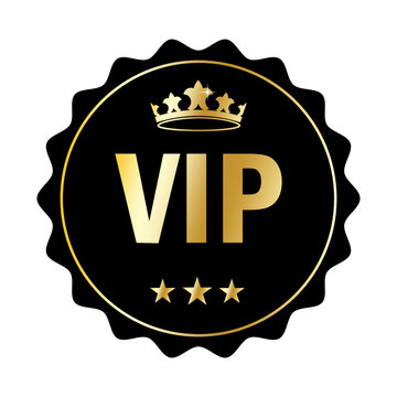 black vip circle crown. Certificate design. Elegant luxury. Vector illustration. Stock image.
