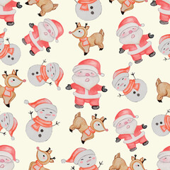 Happy Christmas seamless pattern Background Wallpapers