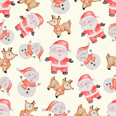 Happy Christmas seamless pattern Background Wallpapers