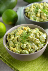 Vegetarian salad with egg and avocado