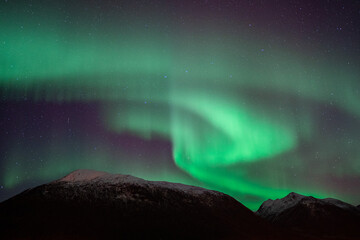 aurora borealis in the night sky over the lake