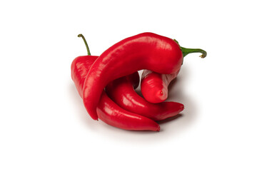 Red hot chili pepper isolated on a white background.
