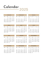 Calendar 2025