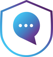 chat shield modern gradient icon