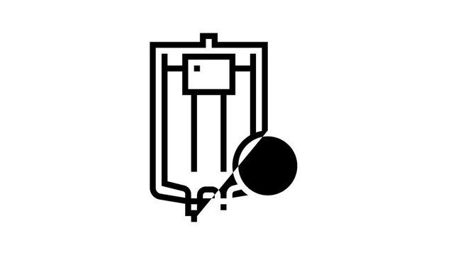 iron given through an intravenous line icon animation