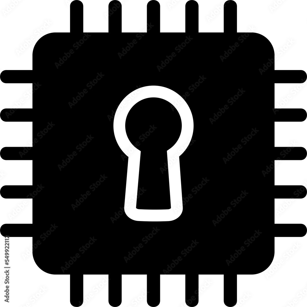 Poster lock cpu processor icon