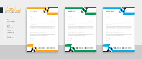 Modern A4  letterhead template design