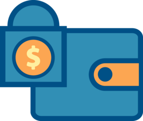 wallet and lock icon