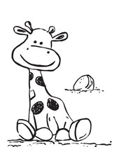 giraffe in the jungle on white , background illustration vector.