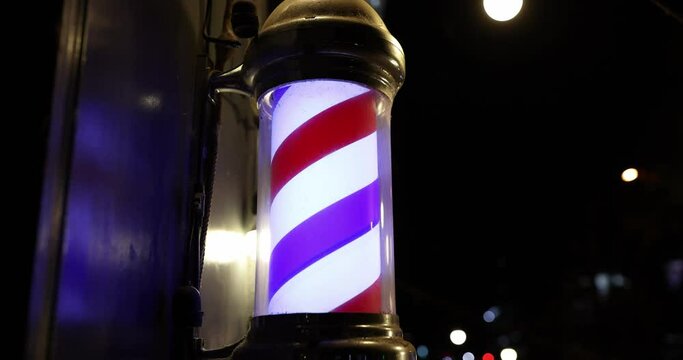 Barber shop and barbershop symbol colorful texture of bright primary colors blue red white