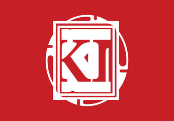 KI letter logo and icon design template
