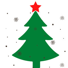 Christmas tree with stars green Christmas tree transparent background for illustration