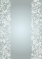 Vector Magical Glowing Background with Silver and Purple Falling Hexagon on Blue. Falling Snow. Glittery Confetti Frame. Christmas and New Year Design. Winter Sky. Summer Sunshine. Water Bokeh Splash.