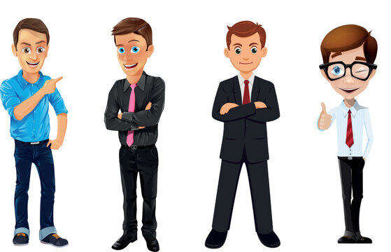 Set of business characters Vector illustration design