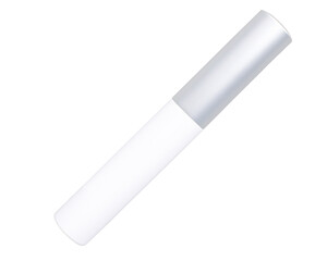 Cosmetic plastic long bottle, isolated on white background