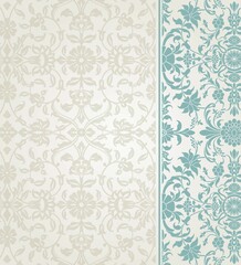 wedding card design, traditional paisley floral pattern , royal India	