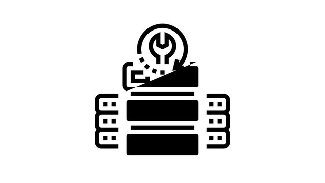 raid data recovery line icon animation