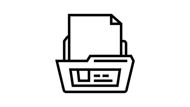 document folder line icon animation