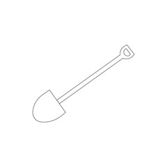 Trowel line art vector. Trowel outline vector icon isolated on white background. Working tool vector. line art. coloring sheet for kids.