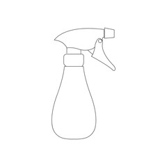 Spray bottle outline vector isolated on white background. vector line art outline illustration. 