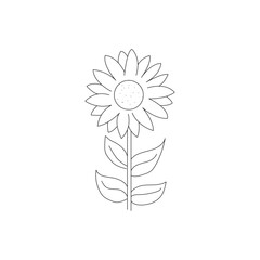 Flower outline vector isolated on white background. line art vector, flower vector. coloring page for kids. 