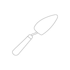 Trowel line art vector. Trowel outline vector icon isolated on white background. Working tool vector. line art. coloring sheet for kids 