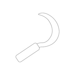 Sickle line art vector isolated on white background. reaping hook outline vector isolated. vector 