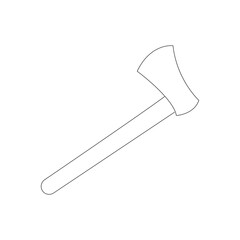 Axe line art vector isolated on a white background. Line art. Vector illustration. coloring sheet for kids. 