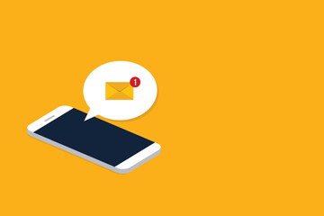 New email notification on the smartphone screen