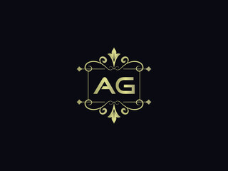 Feminine AG ga Luxury or Jewelry Shop Logo Symbol