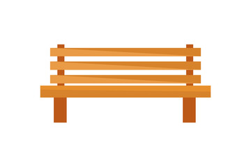Wooden bench vector. Park wooden bench isolated on white background. flat colorful vector illustration eps10