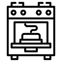 bake oven cake activity icon
